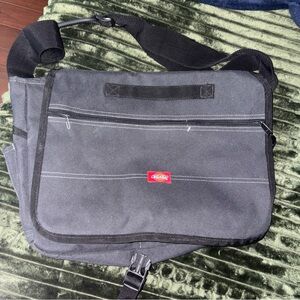 Vintage Dickies Black Messenger Shoulder Bag Canvas Crossbody Work School Laptop